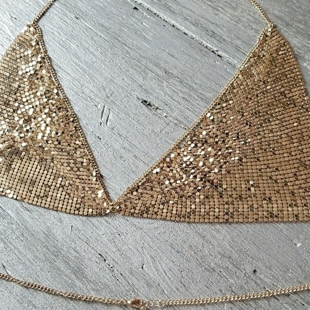 BRALETTE GOLD MESH CHAIN BRALETTE - Picture 4 of 4